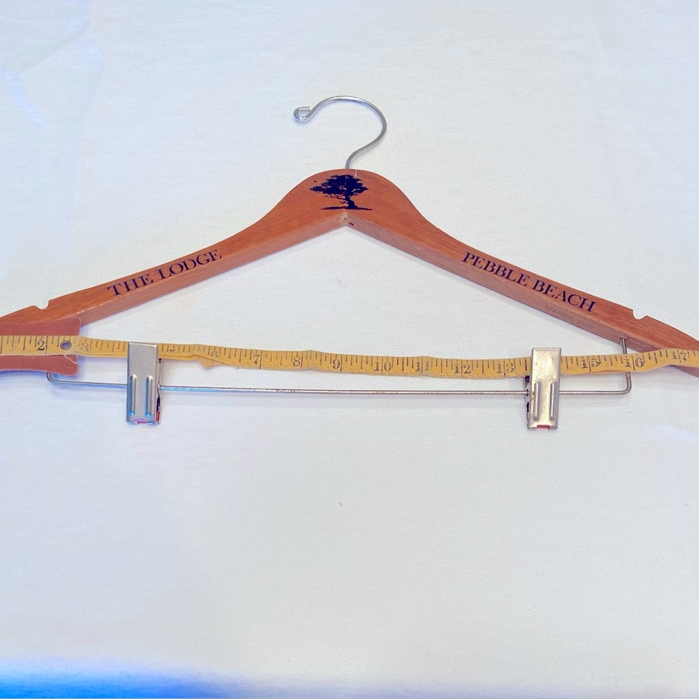 Wood clothes hangers from the Lodge at Pebble Beachch